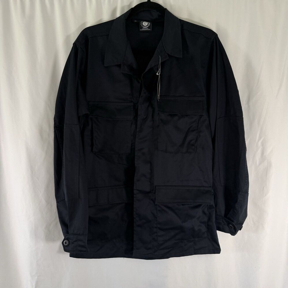 New Genuine Gear BDU Coat Men's Small Black Button Up Long Sleeve Collared